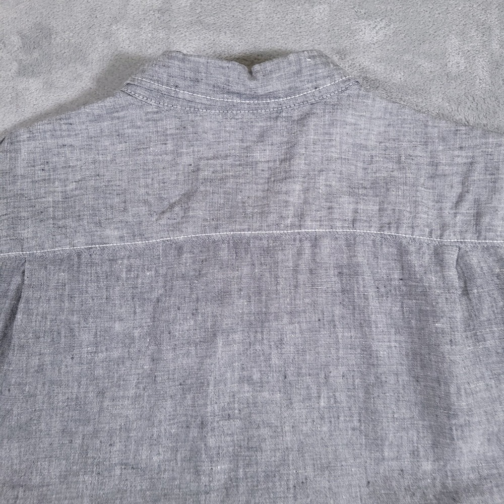 Tommy Bahama Shirt Mens XL Gray Linen Button Up‎ Short Sleeve Camp Marlin Grey - Picture 10 of 10